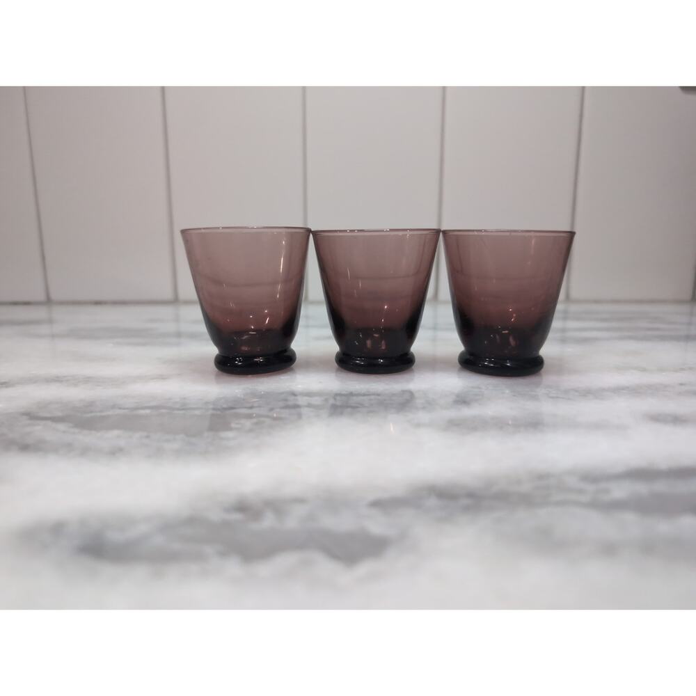 Toscany Shot Glasses Set‎ of 3, Handcrafted Neapolitan Purple Vintage Amethyst